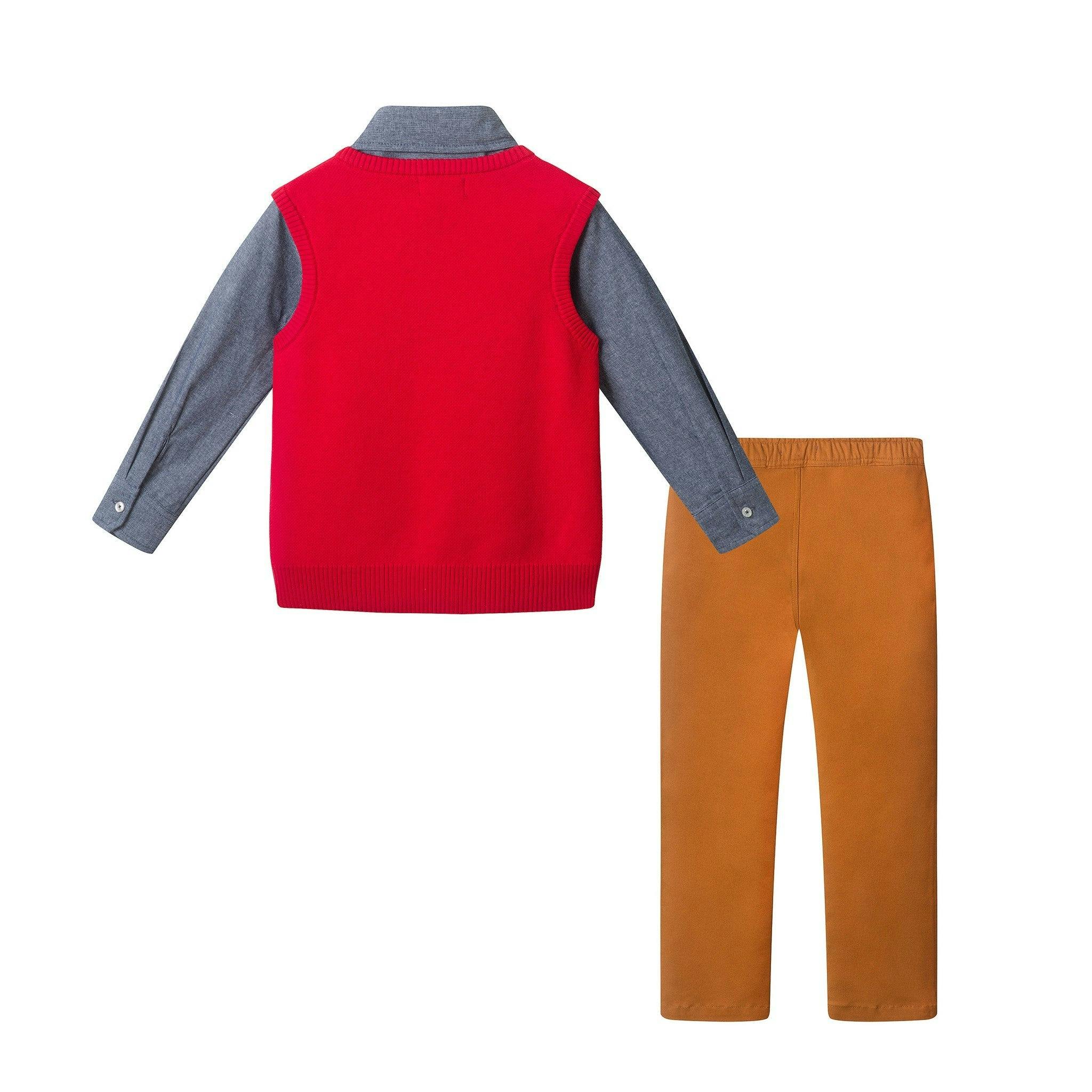 Kids Sweater Vest & Pant Set | Holiday Reindeer