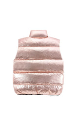 Fiona Metallic Puffer Vest, Pink
