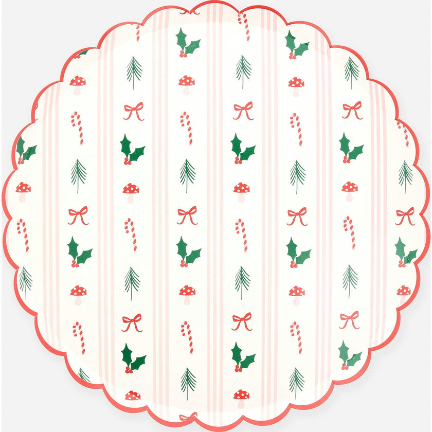 Festive Icon Stripes Dinner Plates
