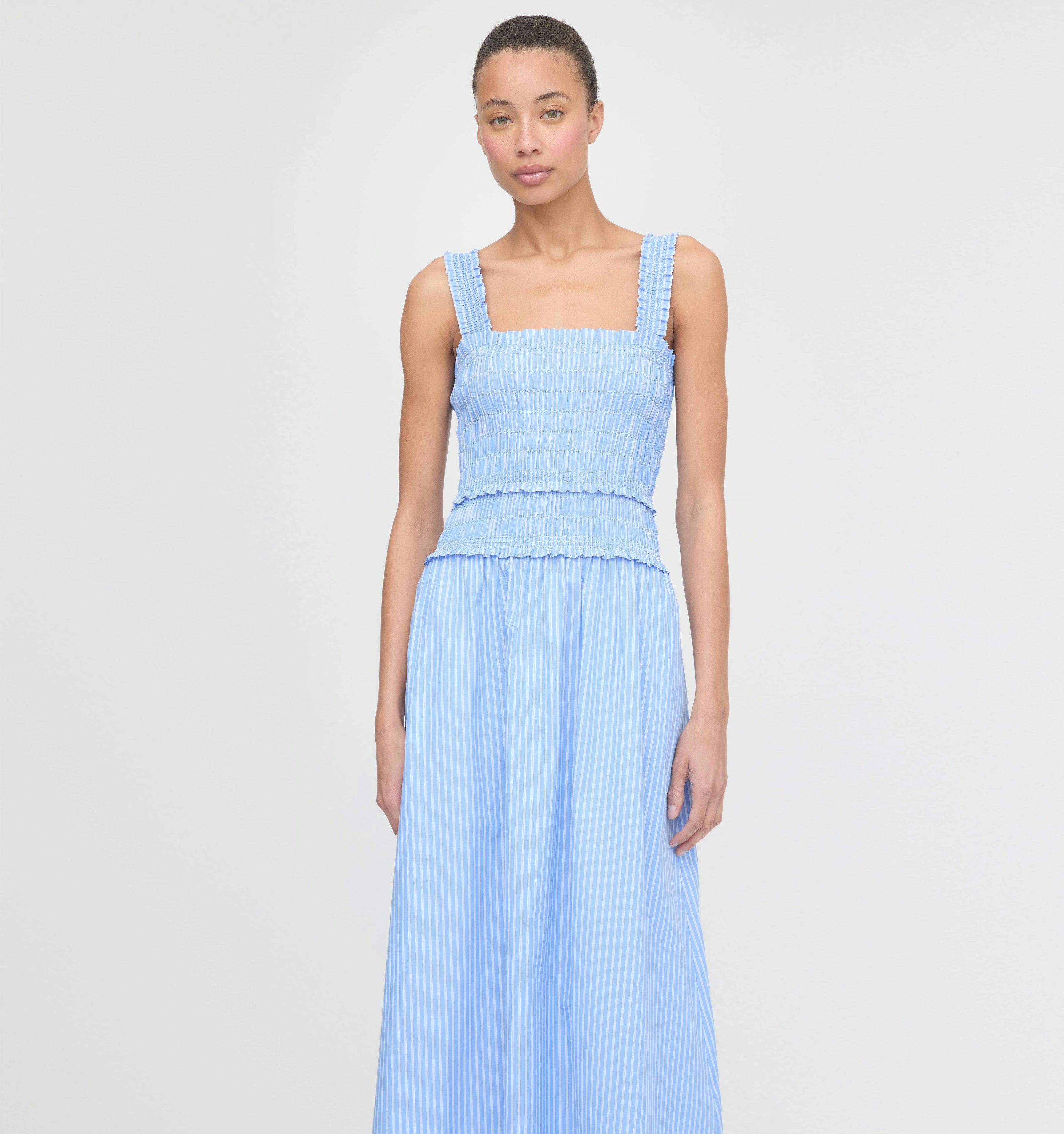 The Azalea Maxi Nap Dress - Blue Stripe