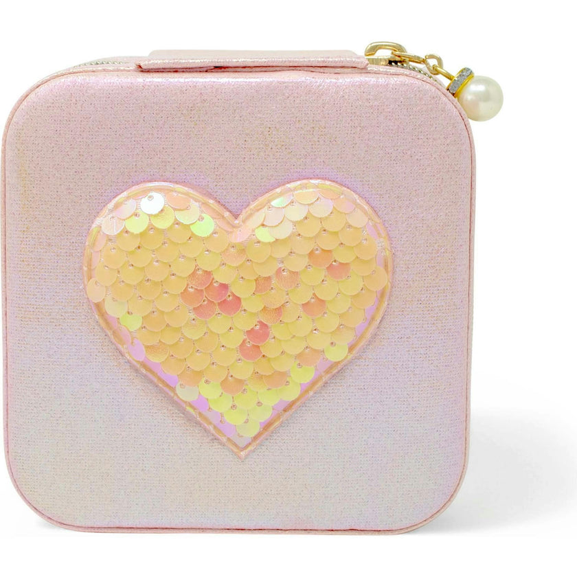 Girl's Sparking Sequin Heart Jewelry Box