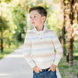Organic Mock Neck Stripe Sweater