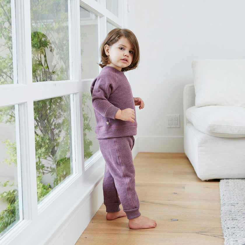 Heathered Vintage Sherpa Sweatshirt and Sweatpant Set