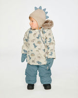 Baby Two Piece Snowsuit Blue Dinosaur Print