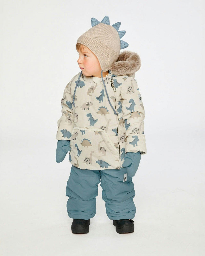 Baby Two Piece Snowsuit Blue Dinosaur Print
