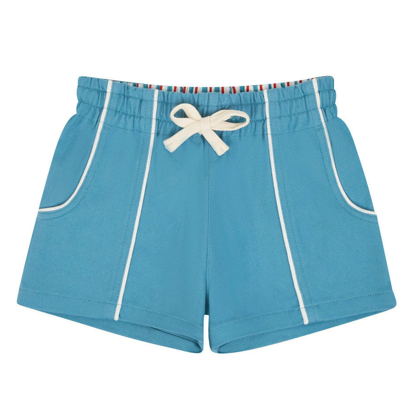 boys cerulean blue ultra-soft twill shorts