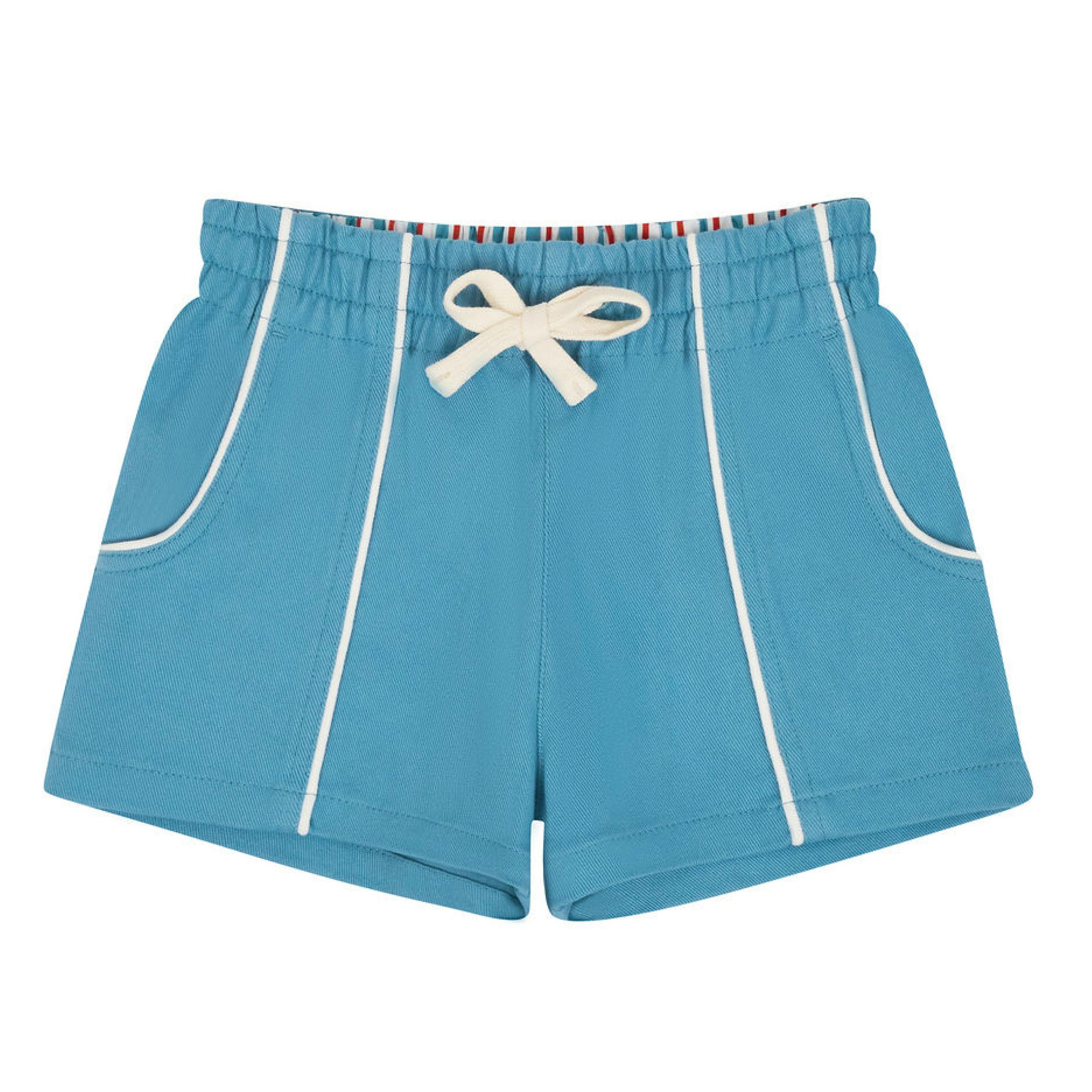boys cerulean blue ultra-soft twill shorts