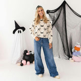 Bat Trellis Halloween Women's Sweater