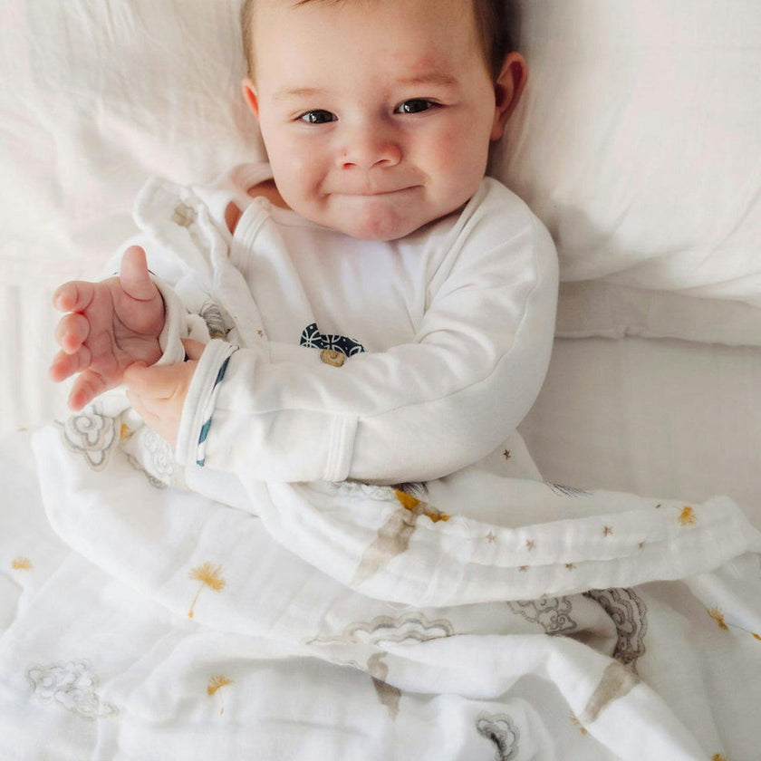 Organic Muslin Four-Layer Reversible Snug Blanket
