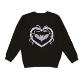 Rhinestone Bat Patch Halloween Sweatshirt