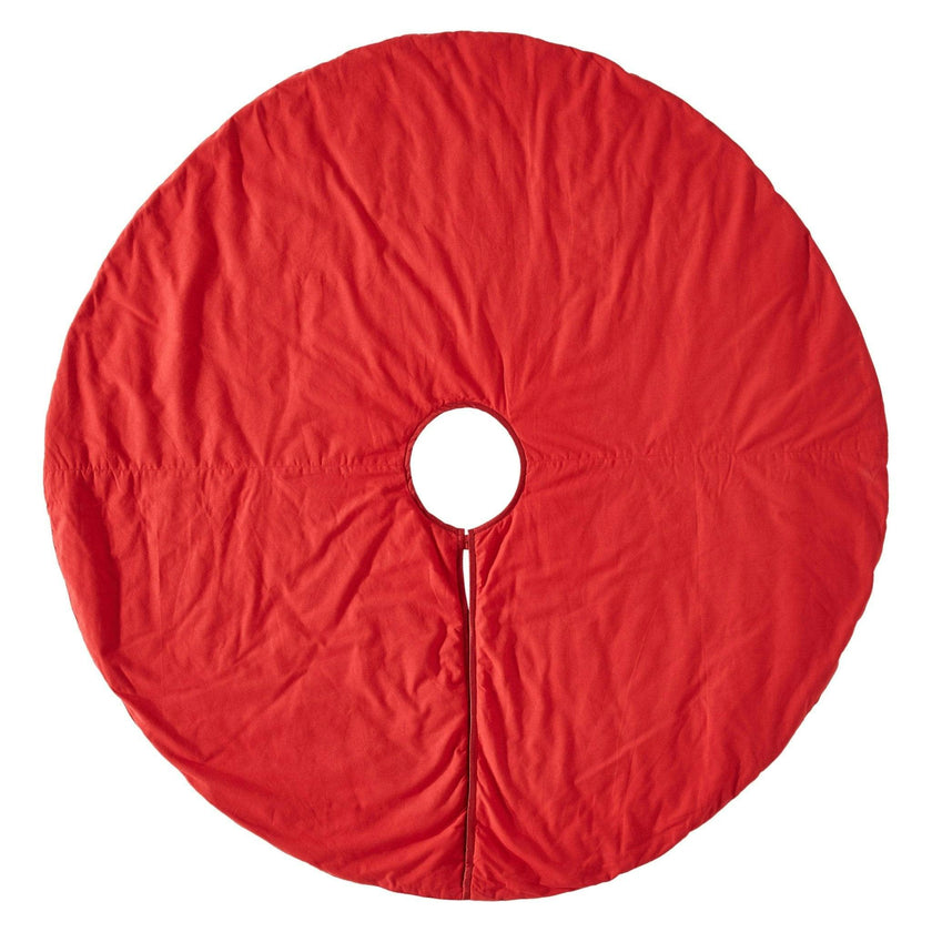 Hand Beaded Metallic Starburst Garnet Red Christmas Tree Skirt 60"
