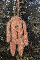 Bloodhound Hand Knit Christmas Ornament