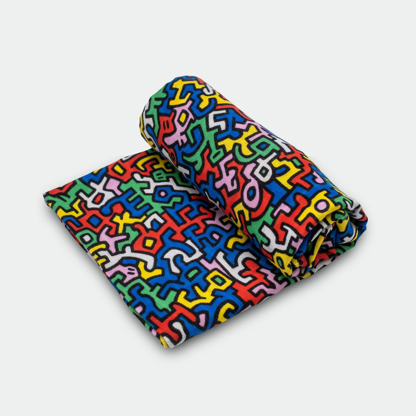 Etta Loves X Keith Haring XL 'Brazil' Print Muslin Multi-Purpose Square Blanket