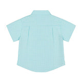 Gingham Linen Look Camp Shirt