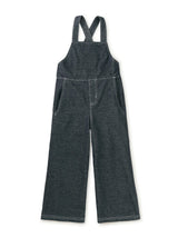 Wide Leg Denim-Like Overalls, Indigo