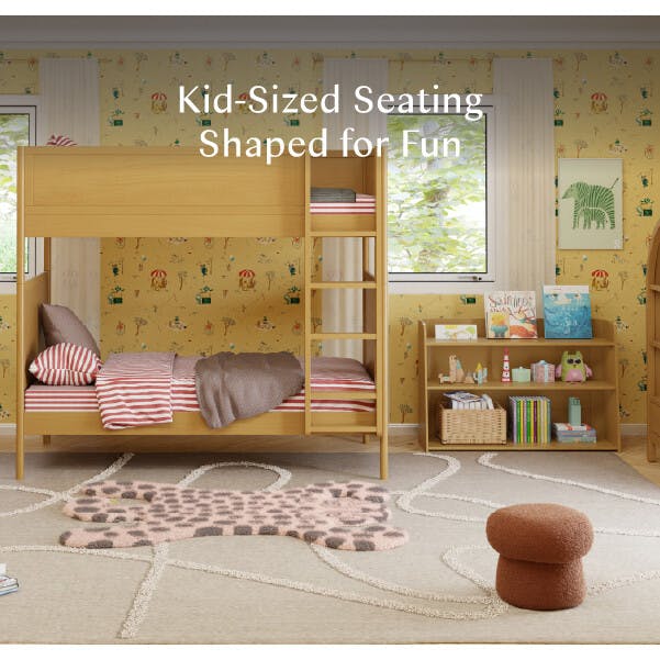 Mini Mushroom Pouf in Rouge Teddy Loop