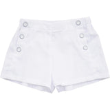 Sailor Button Shorts, White
