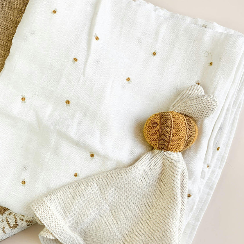 Bee Swaddle and Lovey Set, Bee