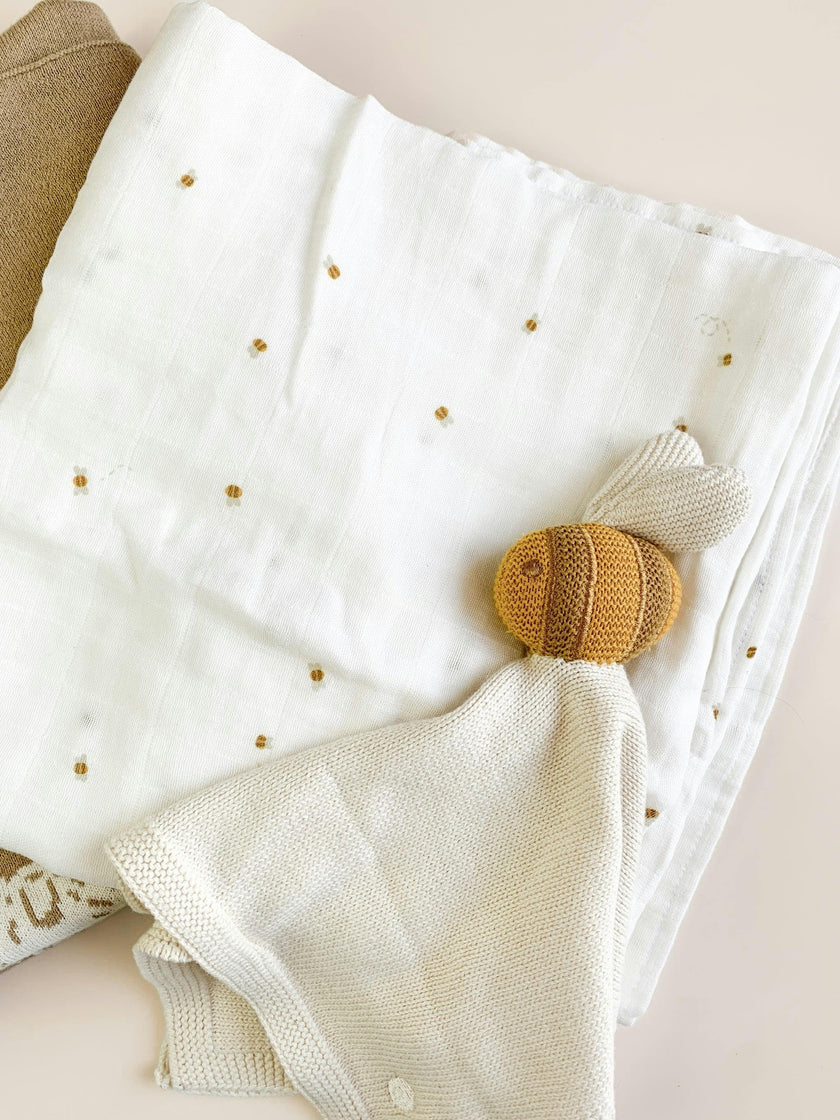 Bee Swaddle and Lovey Set - Bee