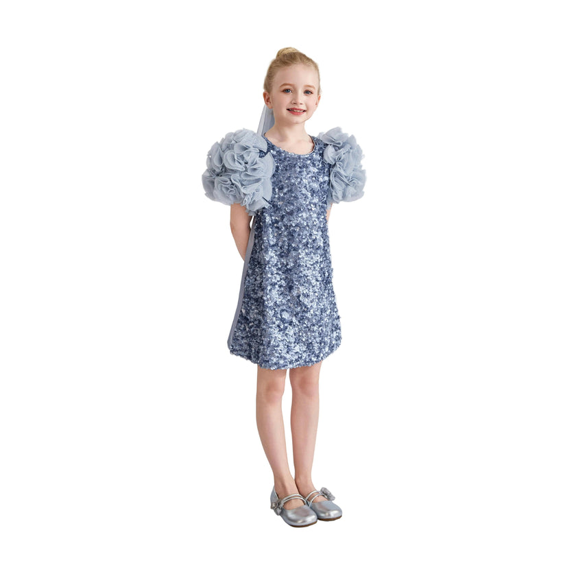 Blue Seliora Floral Embellished Dress
