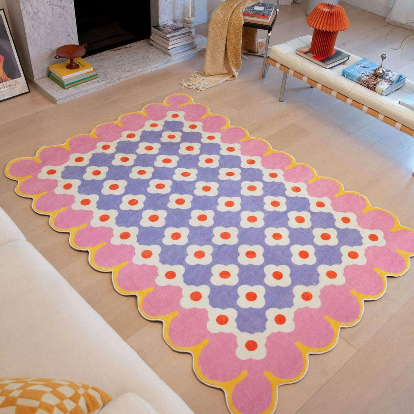 Pink and Purple Floral Area Rug