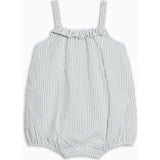 Rosalie Seersucker Ruffle Bubble Romper - Shore Stripe / Sea