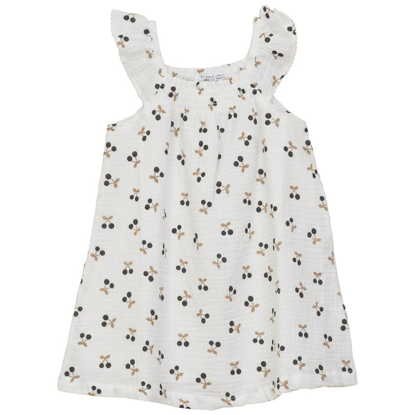 Crinkle Woven Cherry Print Jumper
