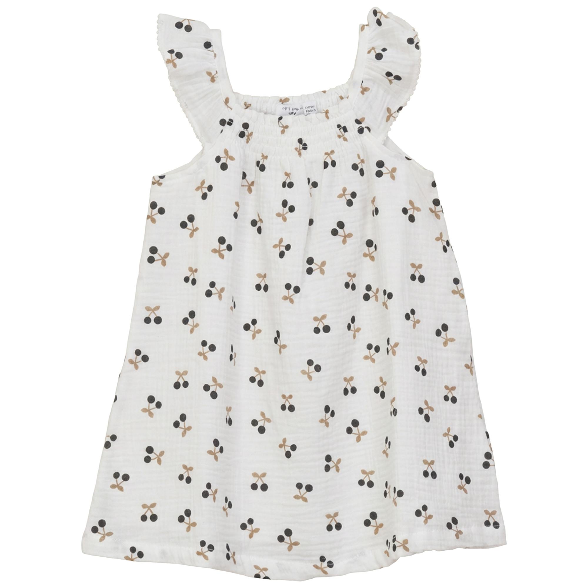 Crinkle Woven Cherry Print Jumper