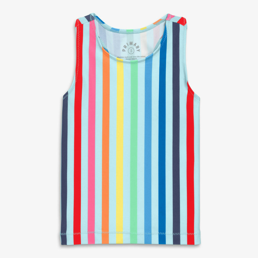 Clearance kids swim tank in rainbow sky stripe