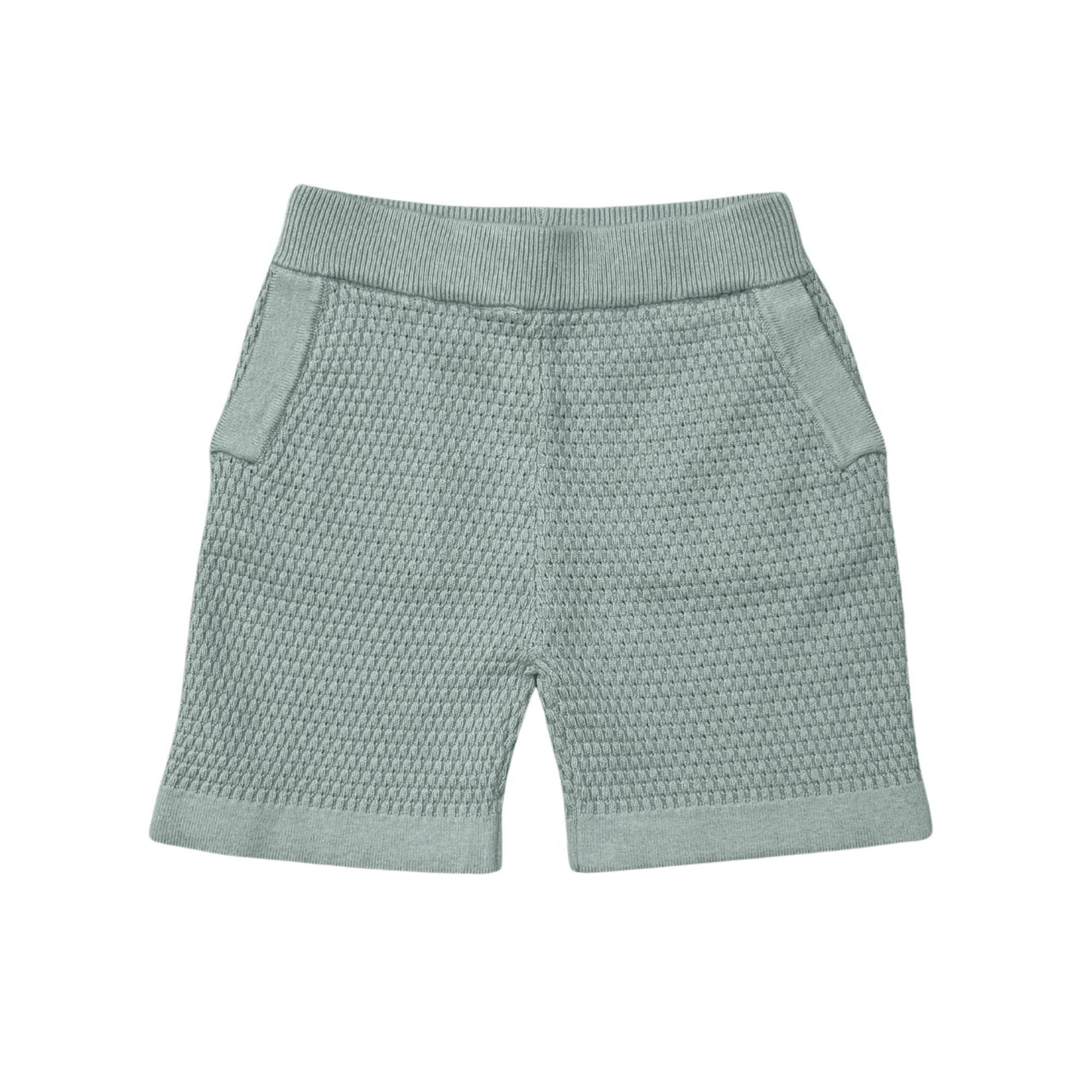 Boys Knit Shorts in Cloud Blue