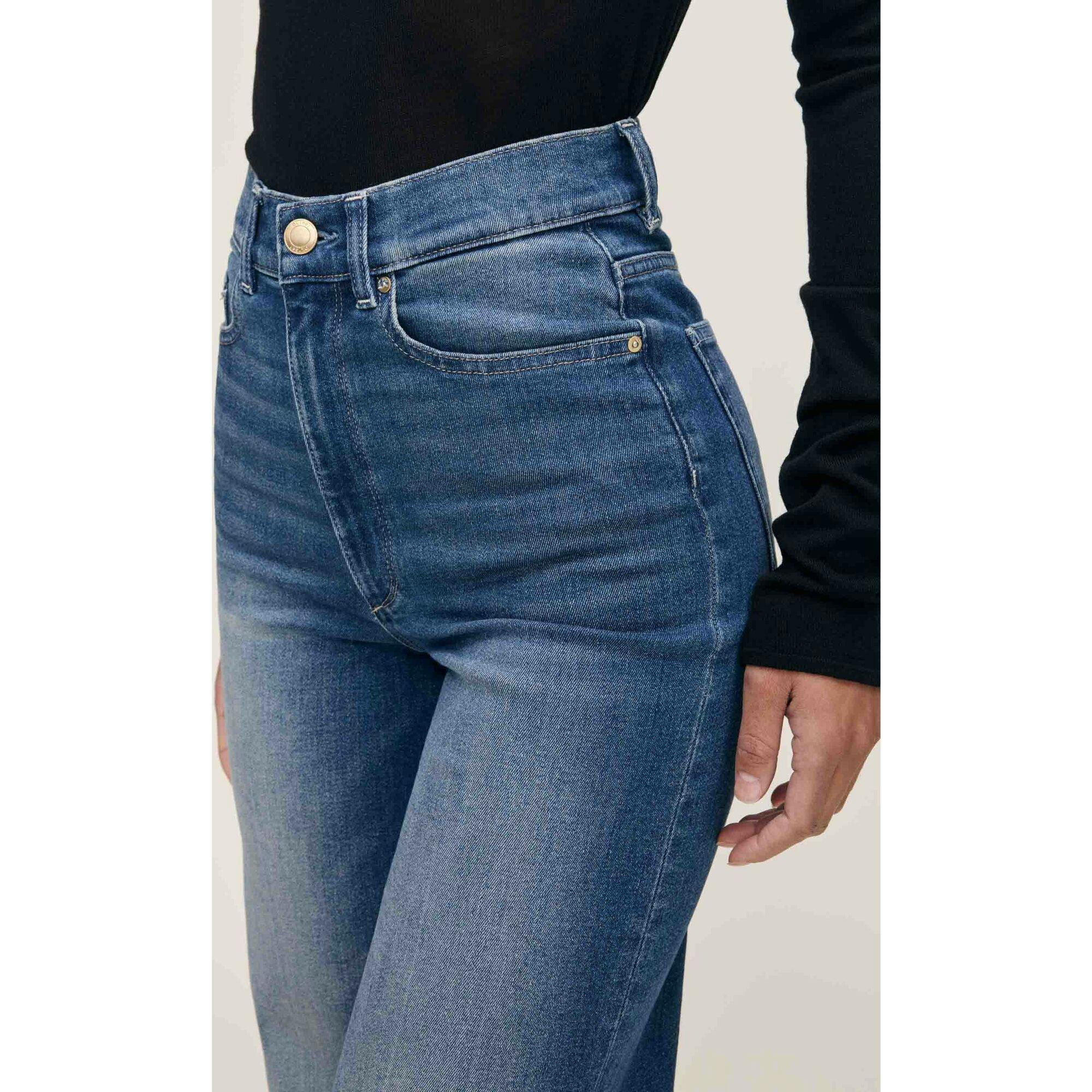 Hepburn Wide Leg High Rise Ankle Jeans Oceanside