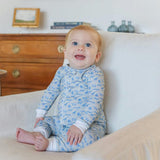 Parker Boys' Zipper Pajama - Blue Savanna Safari