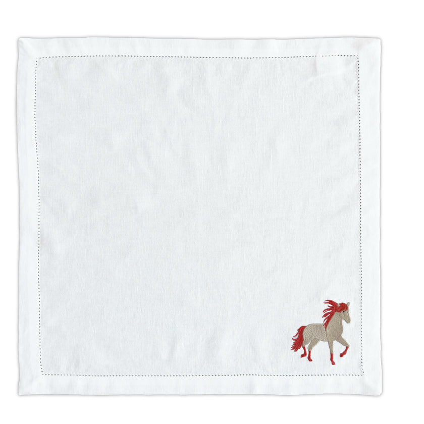 Placemat & napkin - Cavalcade embroidery