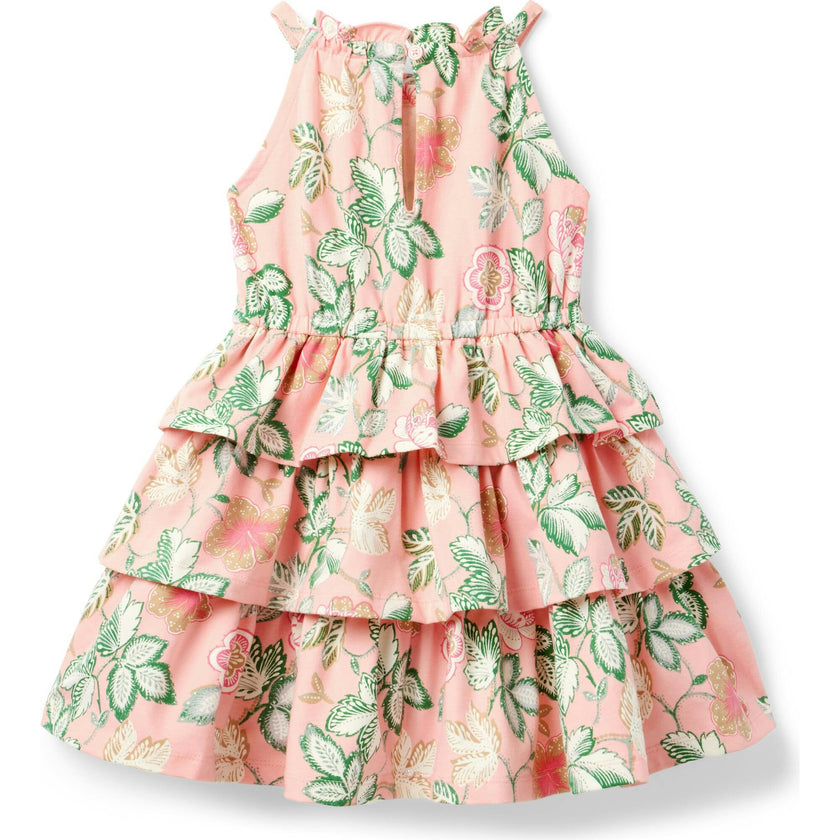 Floral Tiered Ruffle Dress, Multi