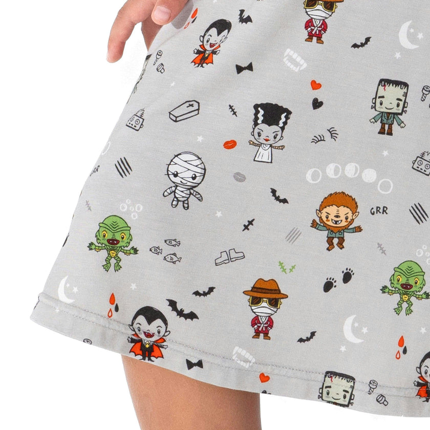 Little Monsters Bamboo Girls' Long Sleeve Dress