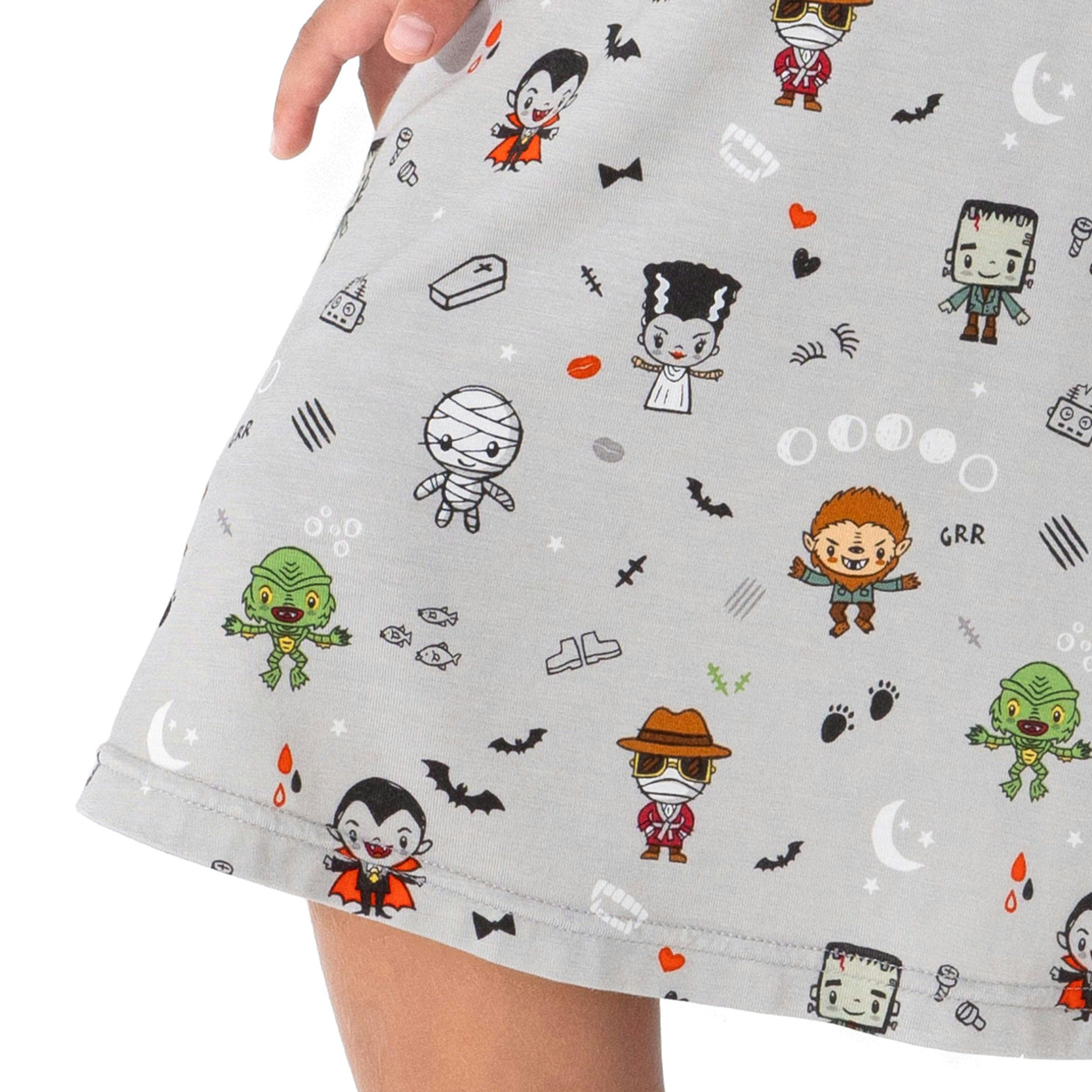 Little Monsters Bamboo Girls' Short Sleeve Dress