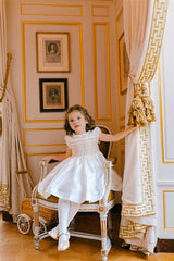 Colombe Gold Silk Ceremony Girl Dress