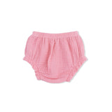 Solid Muslin Poignant Pink - Smocked Top with Bloomer