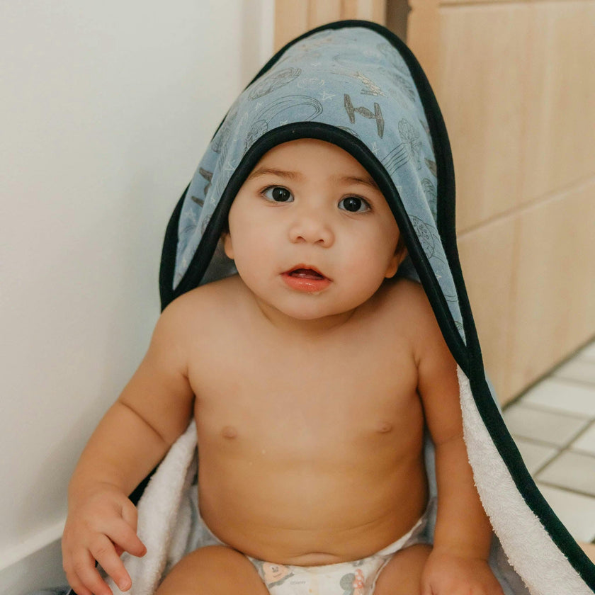 Premium Baby Knit Hooded Towel - Starships