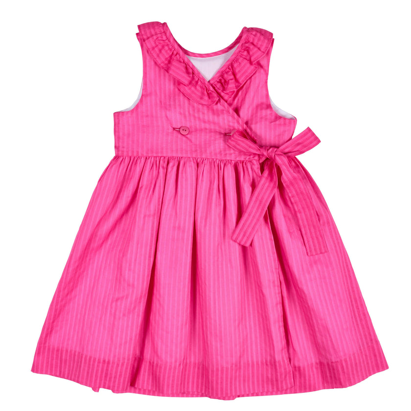 Shimmer Stripe Lawn Dress With Flowers