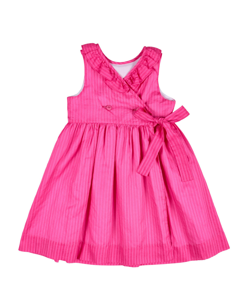 Shimmer Stripe Lawn Dress With Flowers