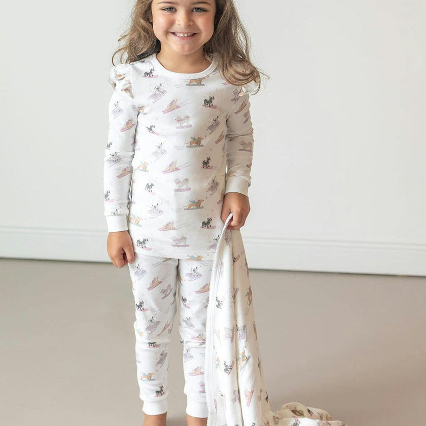 Ski Pups Girl Pima Long Pajama Set