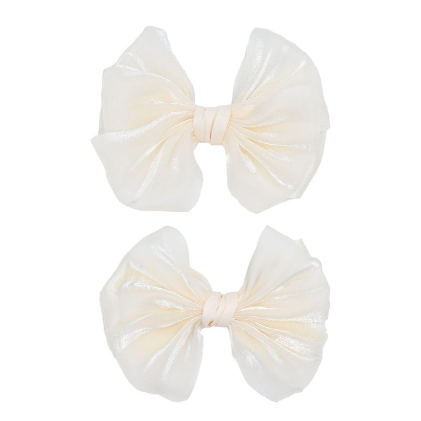 Multicolor Satin Bow Hairclip Set
