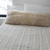 Textured Sustainable Knit Throw Blanket - Chunky Cable