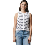 Organic Button Front Sweater Tank, White
