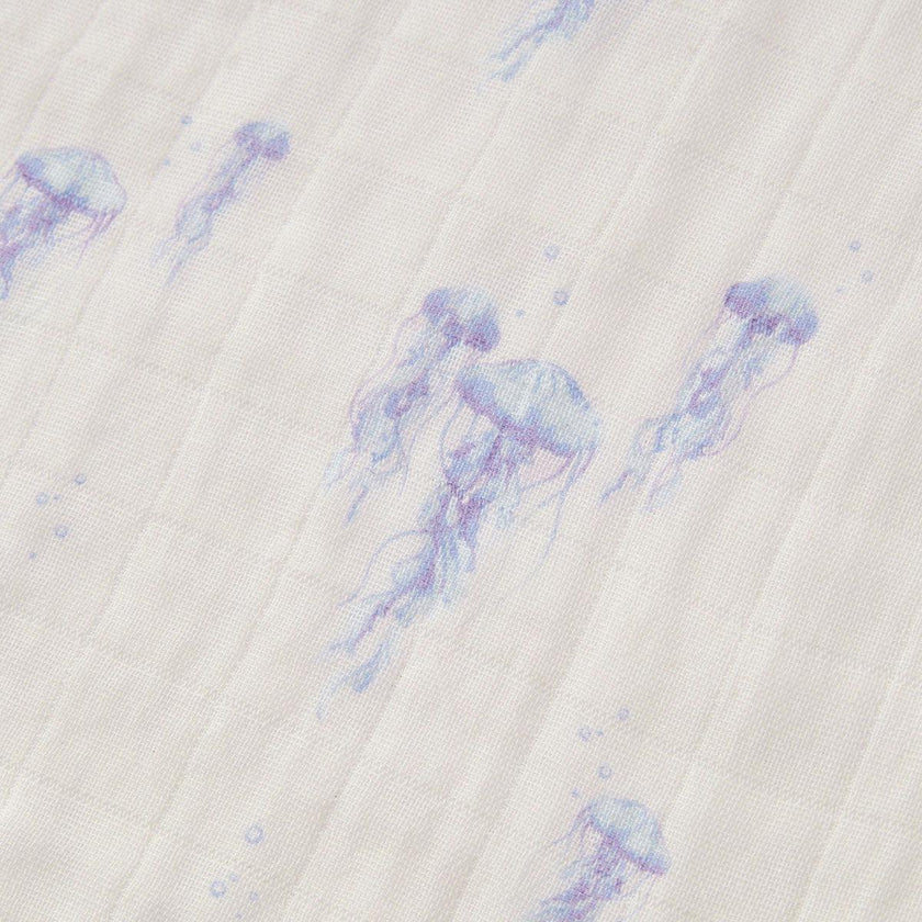 Sunset Jellyfish Organic Cotton Two-Piece Burp Cloth Set