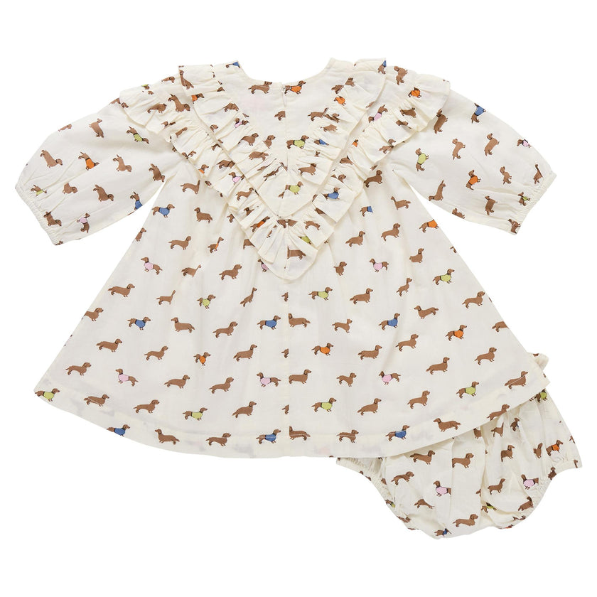 Baby Girls Everly Dress Set - Dachsunds In Sweaters