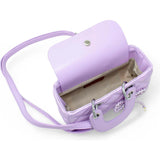 Quilted Rectangle Bow Charm Handbag