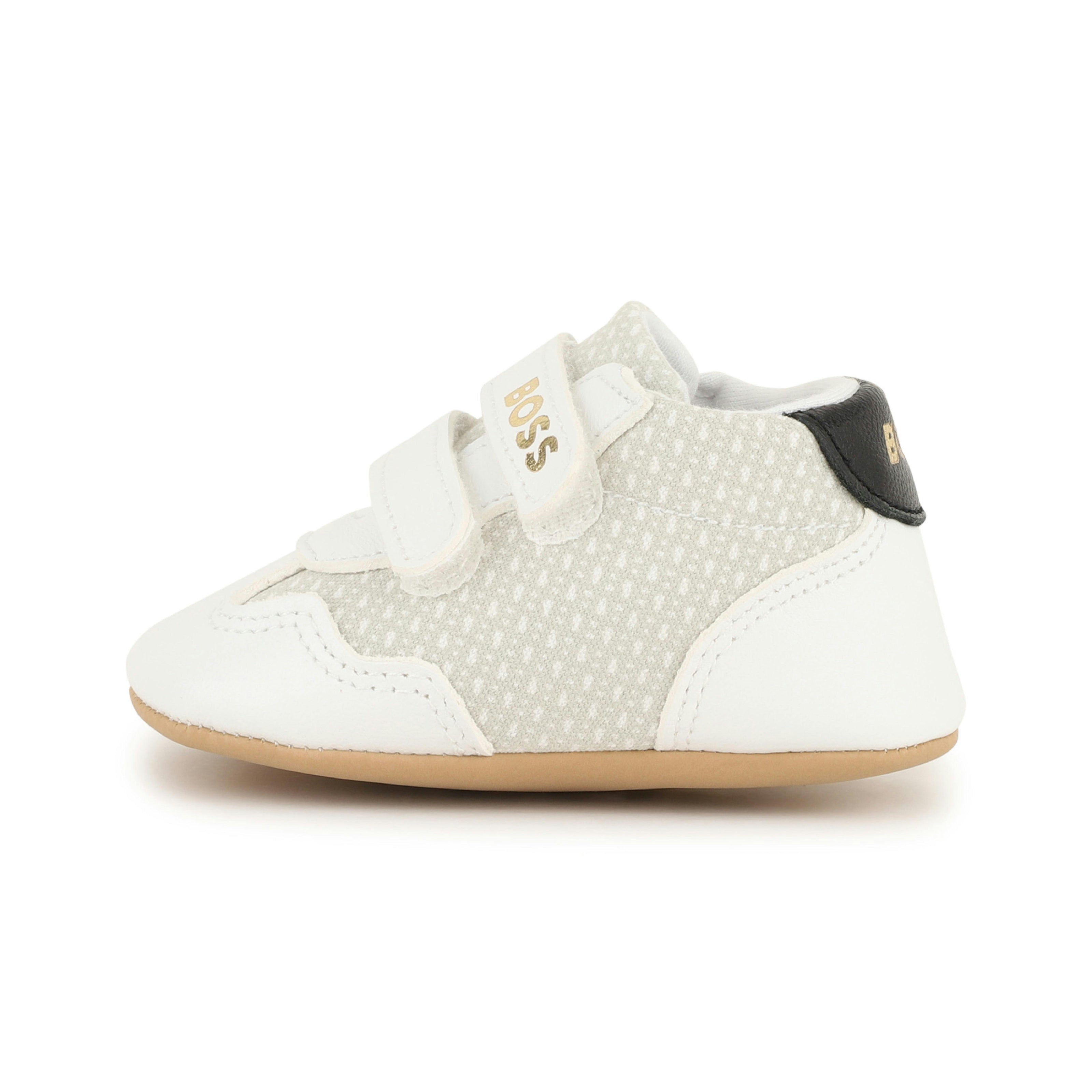 White & Beige Baby Sneakers