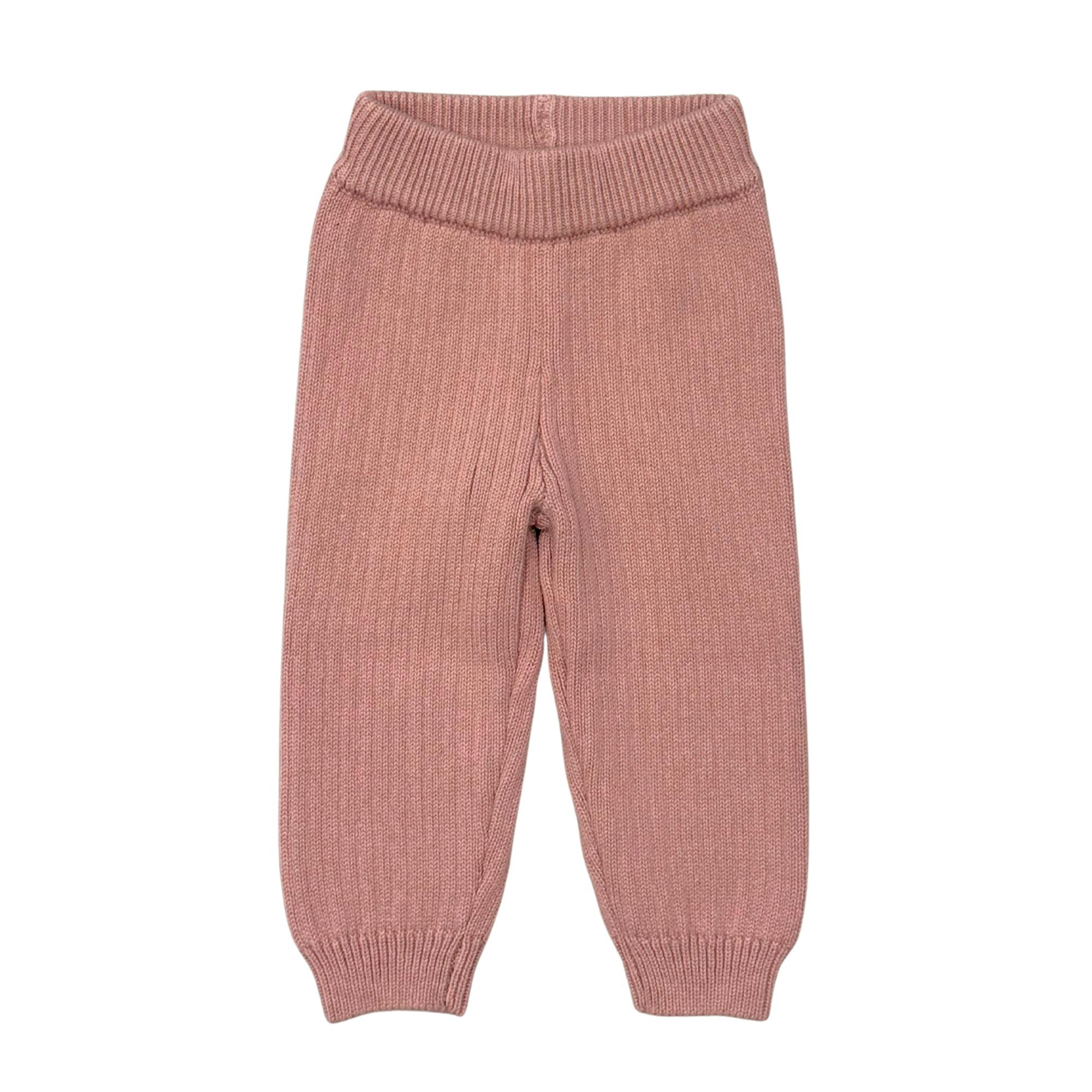 Girls Knit Leggings in Rose
